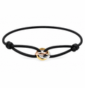 Adjustable Rope Bracelet With 3 Stainless Steel Rings